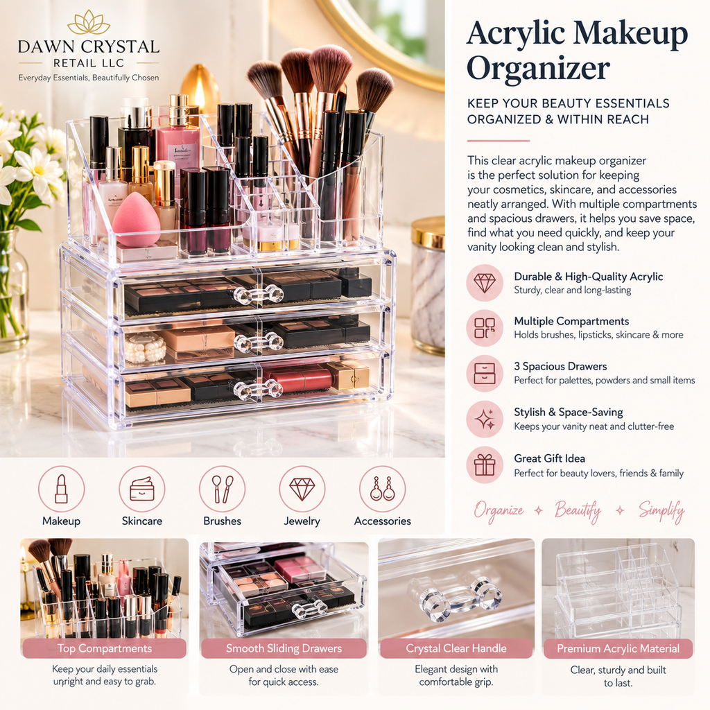 Elegant Acrylic Makeup Organizer