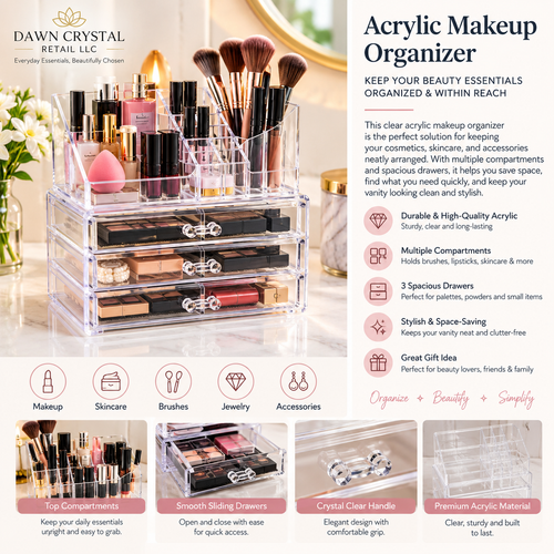 Elegant Acrylic Makeup Organizer