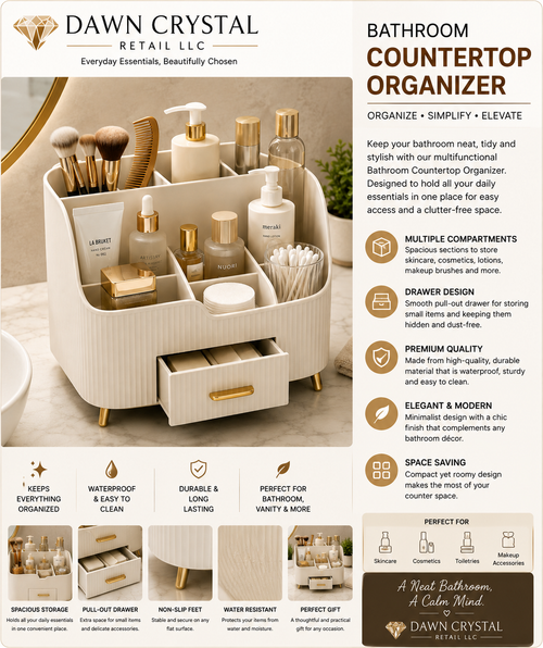 Elegant Cream Vanity Organizer Display
